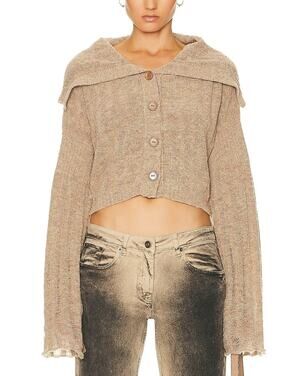 Knwls Ribbed Tan Cosma Cardigan Size M